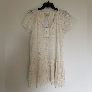Cleobella Ivory Eyelet Lace Mini Dress